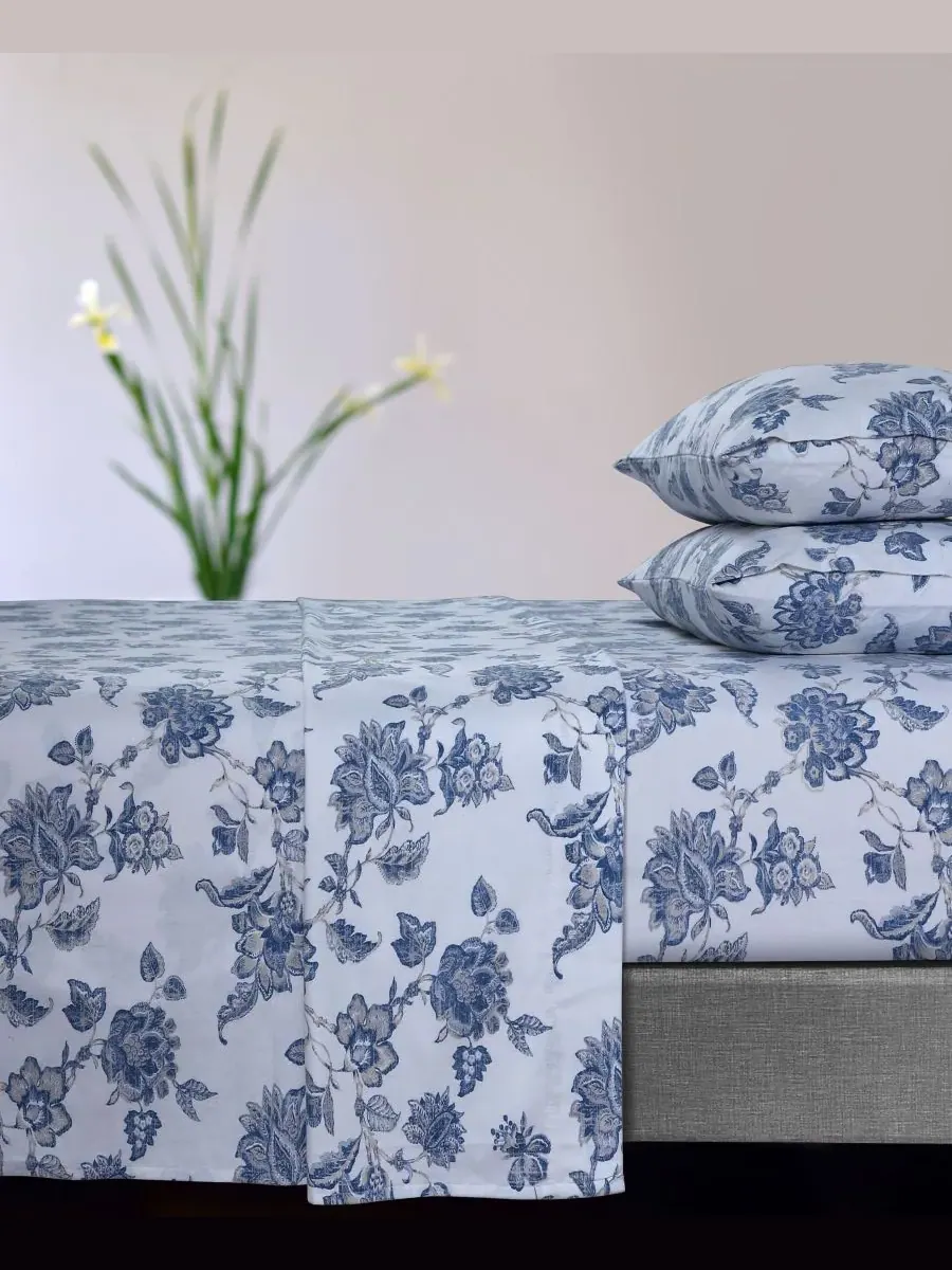 Комплект постельного белья Ayana Floral Flannel Extra Deep Pocket, 4 предмета, размер Full Tribeca — изображение 1 из 1