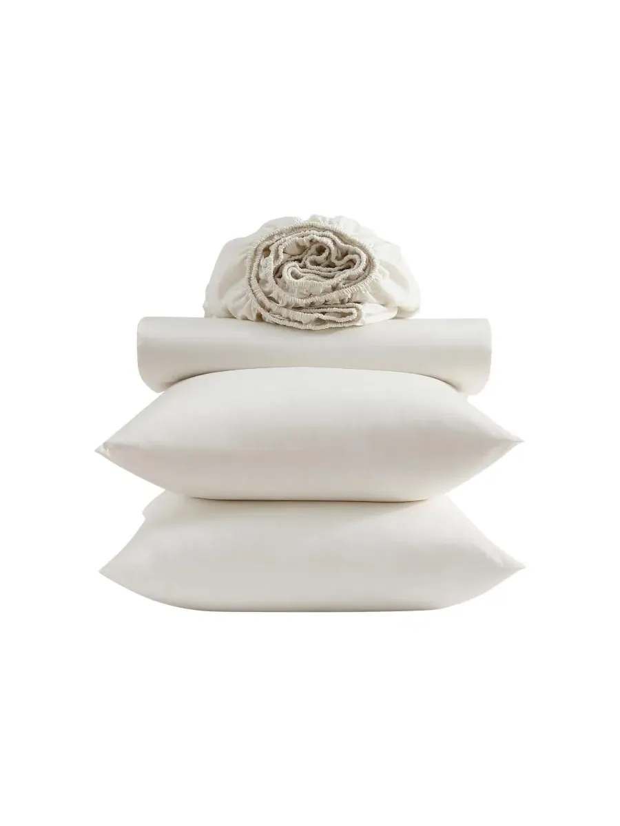 Комплект постельного белья из однотонного хлопка Cool Comfort Vera Wang, белый, размер Queen — изображение 4 из 6