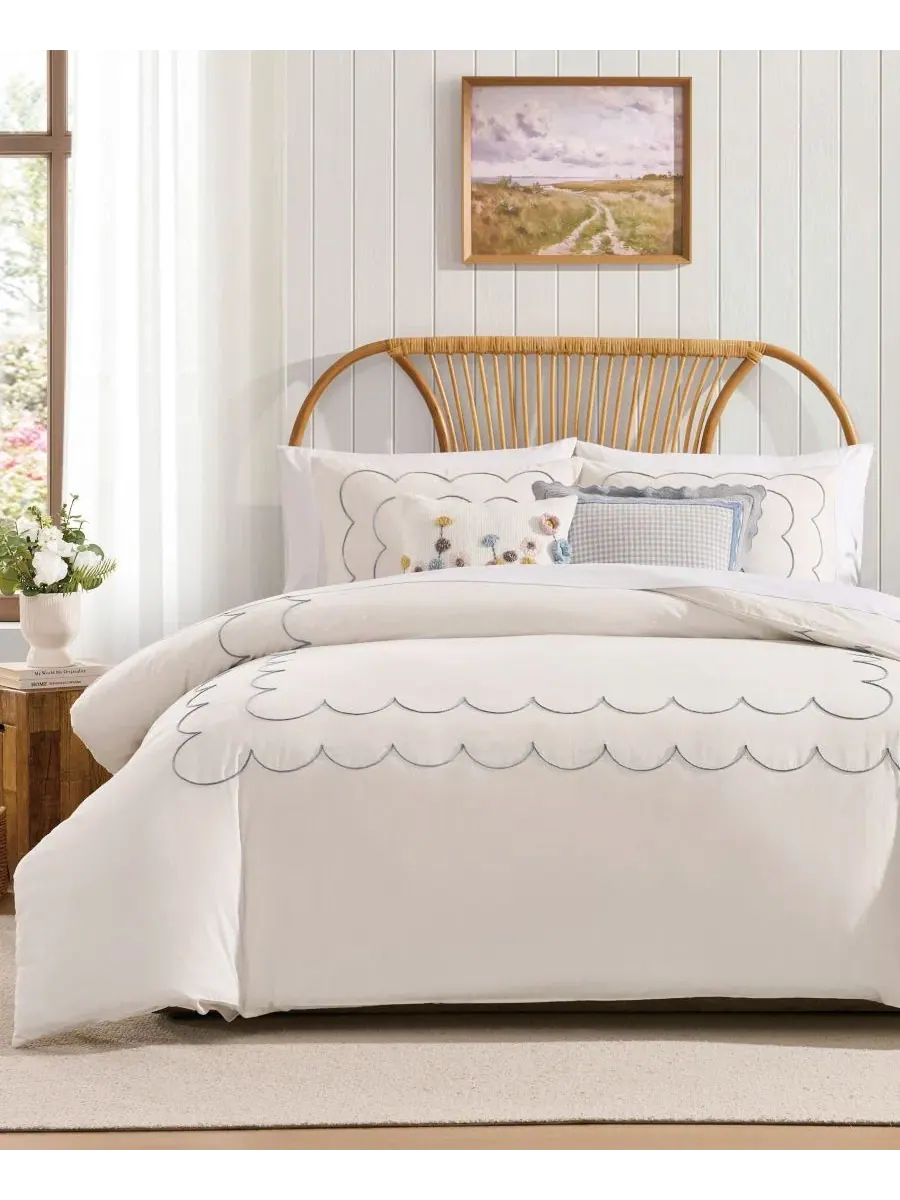 Комплект стеганого пододеяльника с воланами Daydream Scallop Peri Home — изображение 1 из 7