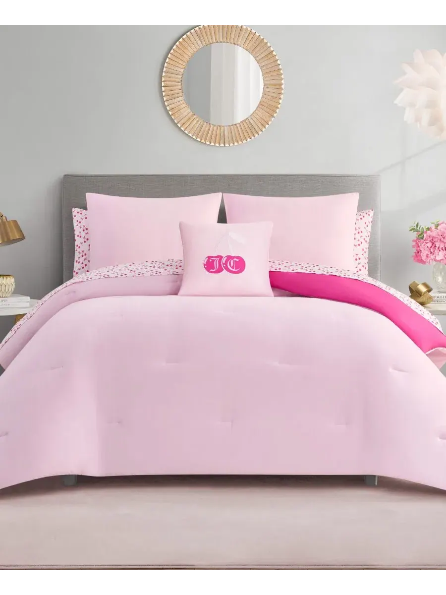 Комплект постельного белья 8 предметов Bed in a Bag Juicy Couture — изображение 3 из 13, светлый розовый