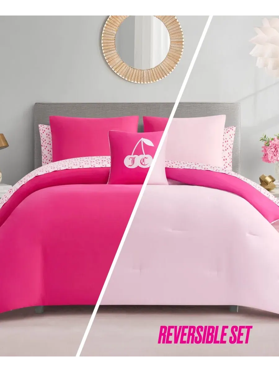 Комплект постельного белья 8 предметов Bed in a Bag Juicy Couture — изображение 8 из 13, светлый розовый