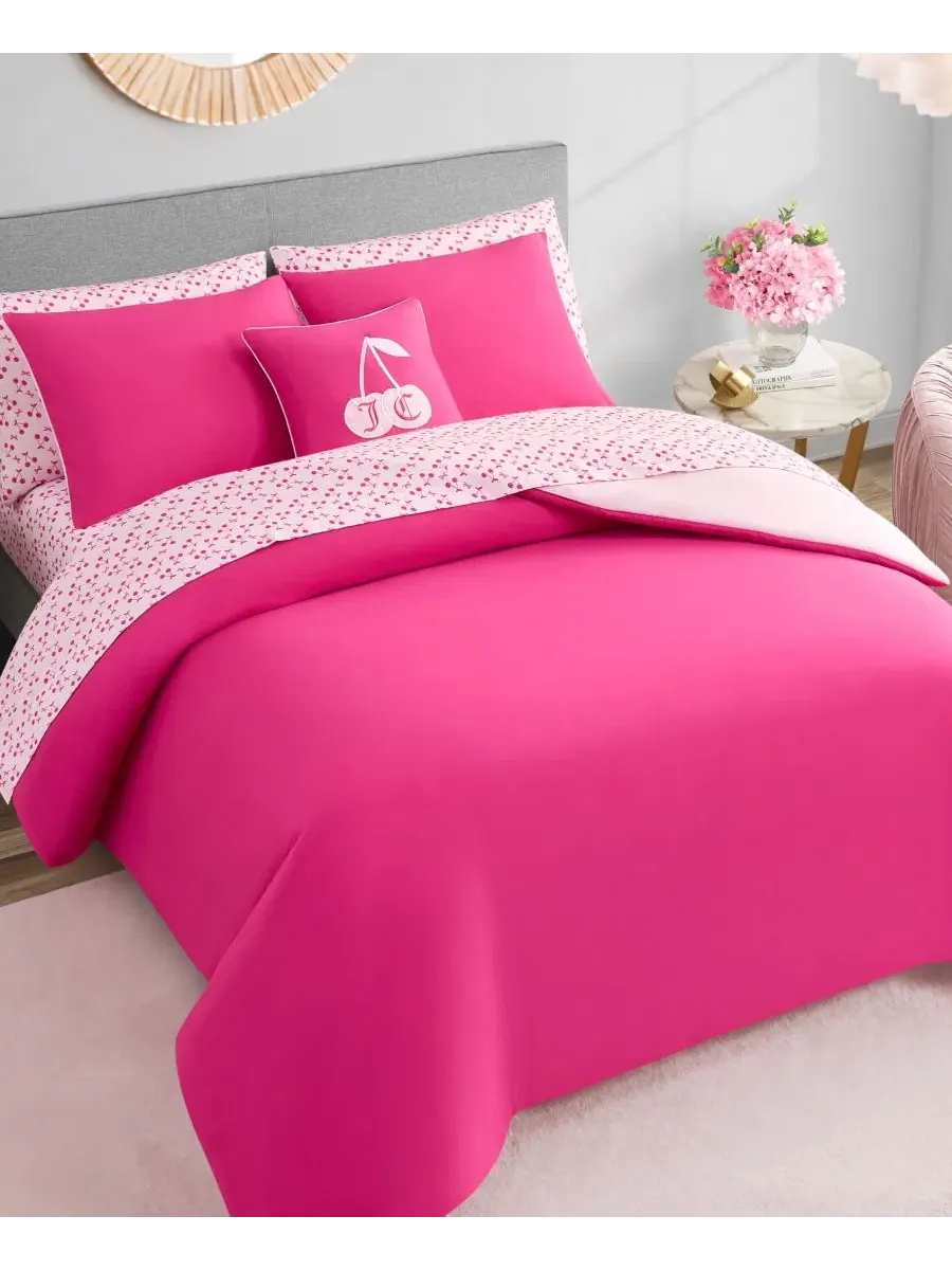 Комплект постельного белья 8 предметов Bed in a Bag Juicy Couture — изображение 10 из 13, светлый розовый