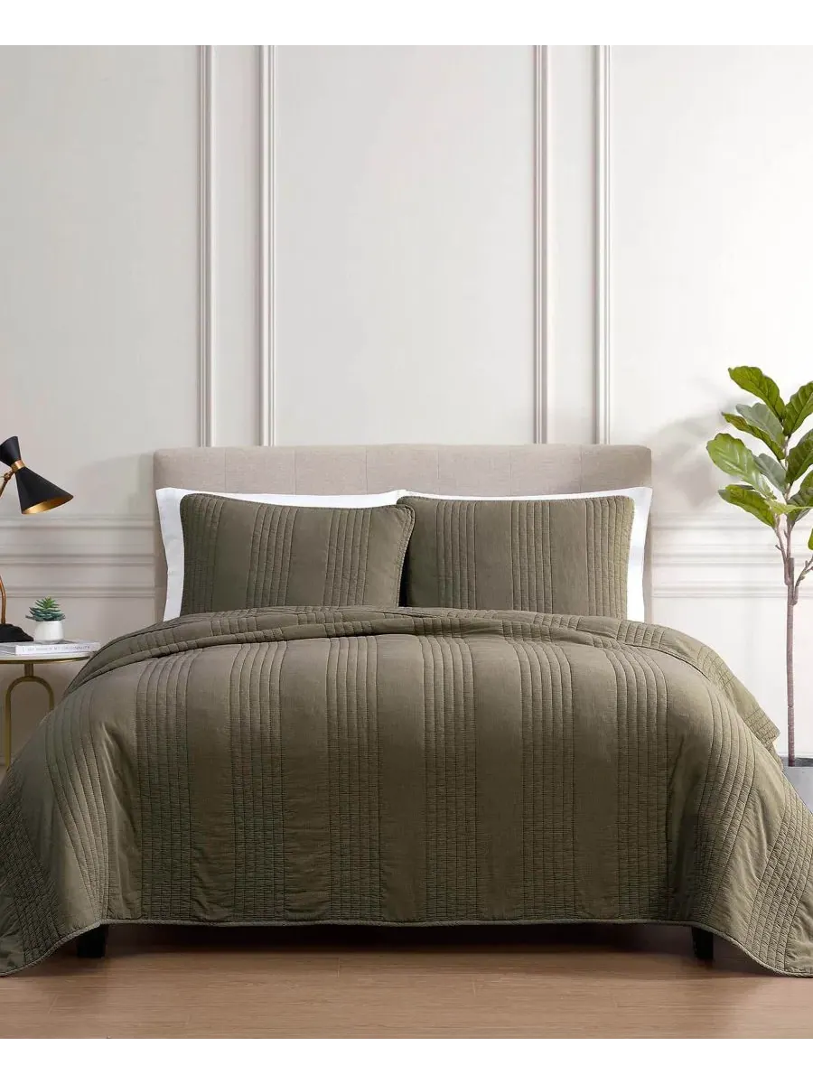 Стеганое покрывало Saria Quilted 3-Piece Coverlet Set Riverbrook Home