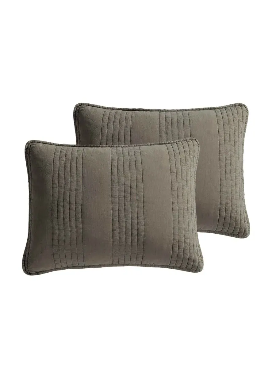 Стеганое покрывало Saria Quilted 3-Piece Coverlet Set Riverbrook Home — изображение 5 из 7, оливковый