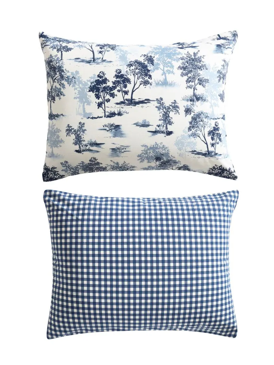 Двусторонний комплект постельного белья Vintage Forest Toile, 2 предмета, размер Twin Eddie Bauer — изображение 8 из 8, синий