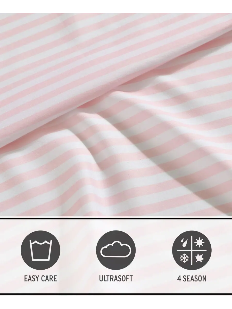 Комплект постельного белья Little Stripe из микрофибры, 3 предмета, размер Twin Eddie Bauer — изображение 6 из 7, прозрачный