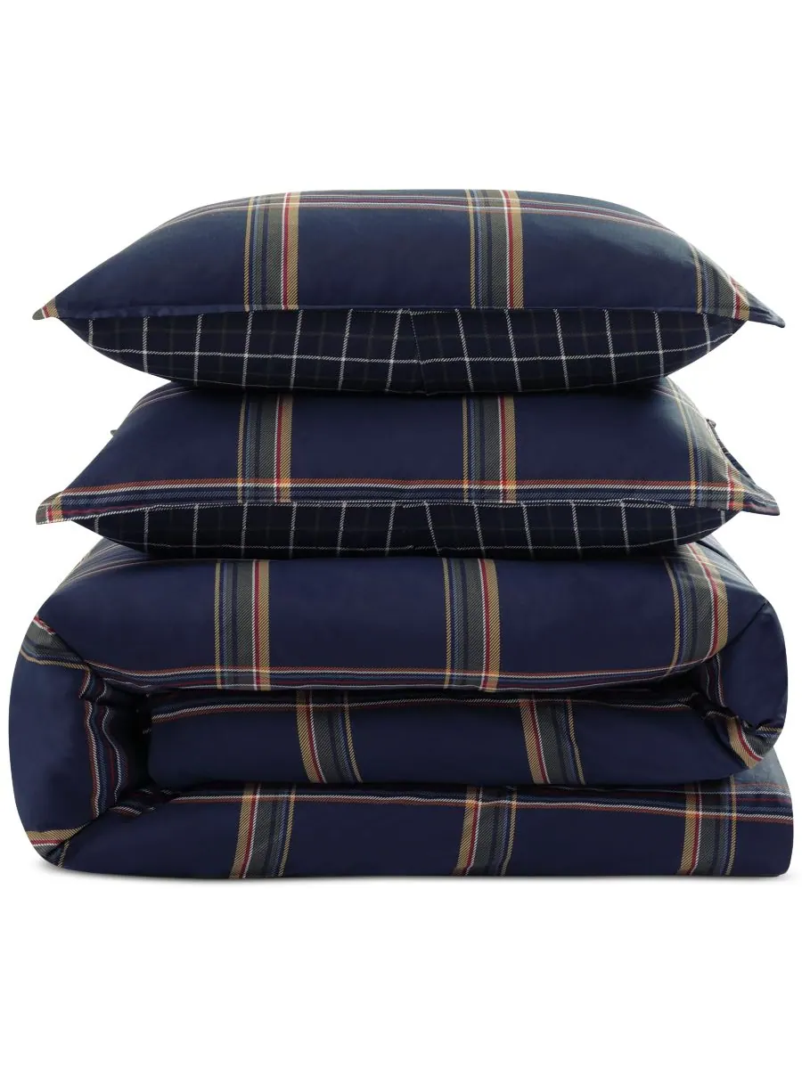 Tommy Hilfiger комплект постельного белья Beacon Plaid хлопковый из 3 предметов размер King — изображение 6 из 7, синий