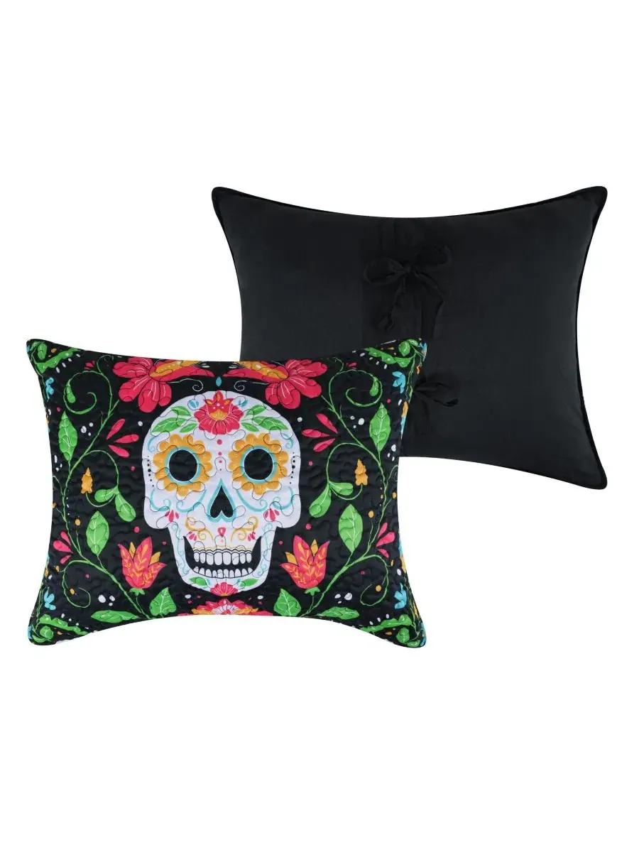 Наволочка для подушки с принтом Day of the Dead Greenland Home Fashions — изображение 3 из 4, мульти