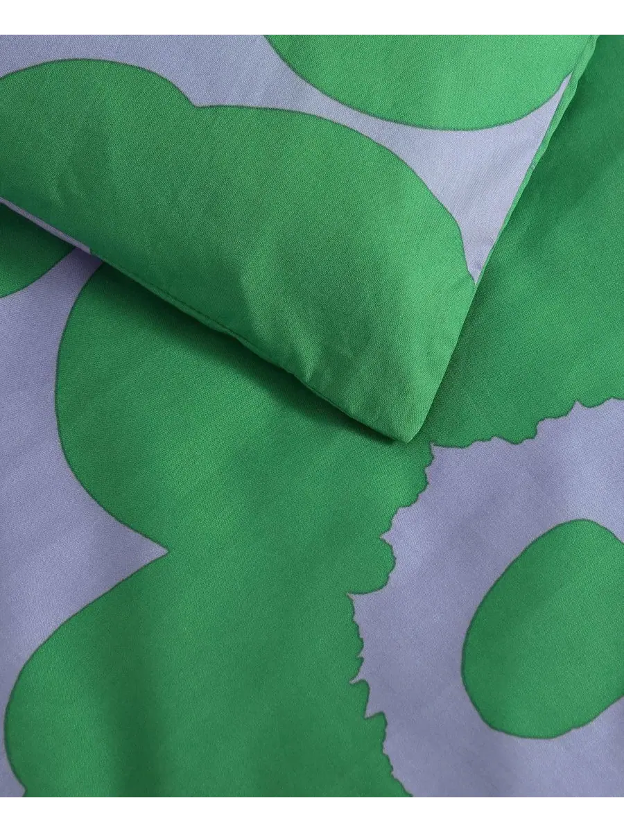 Комплект стеганого одеяла Unikko Cotton, King Marimekko — изображение 4 из 7, зеленый синий