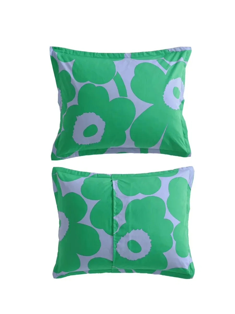 Комплект стеганого одеяла Unikko Cotton, King Marimekko — изображение 7 из 7, зеленый синий