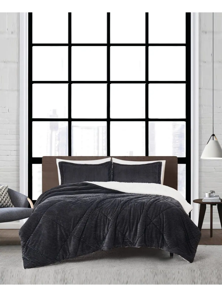Комплект постельного белья Signature Corduroy из 2 предметов, размер Twin/Twin XL London Fog — изображение 1 из 5, серый