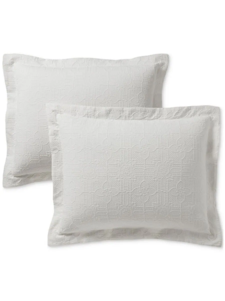 Комплект постельного белья Sascha Textured Medallion, размер Full/Queen Lauren Ralph Lauren — изображение 4 из 9, белый