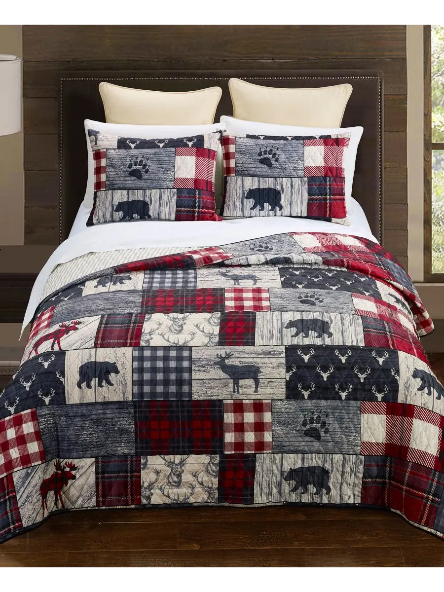 Комплект из 3 предметов: текстильное одеяло Timber Quilt, размер King American Heritage — мульти