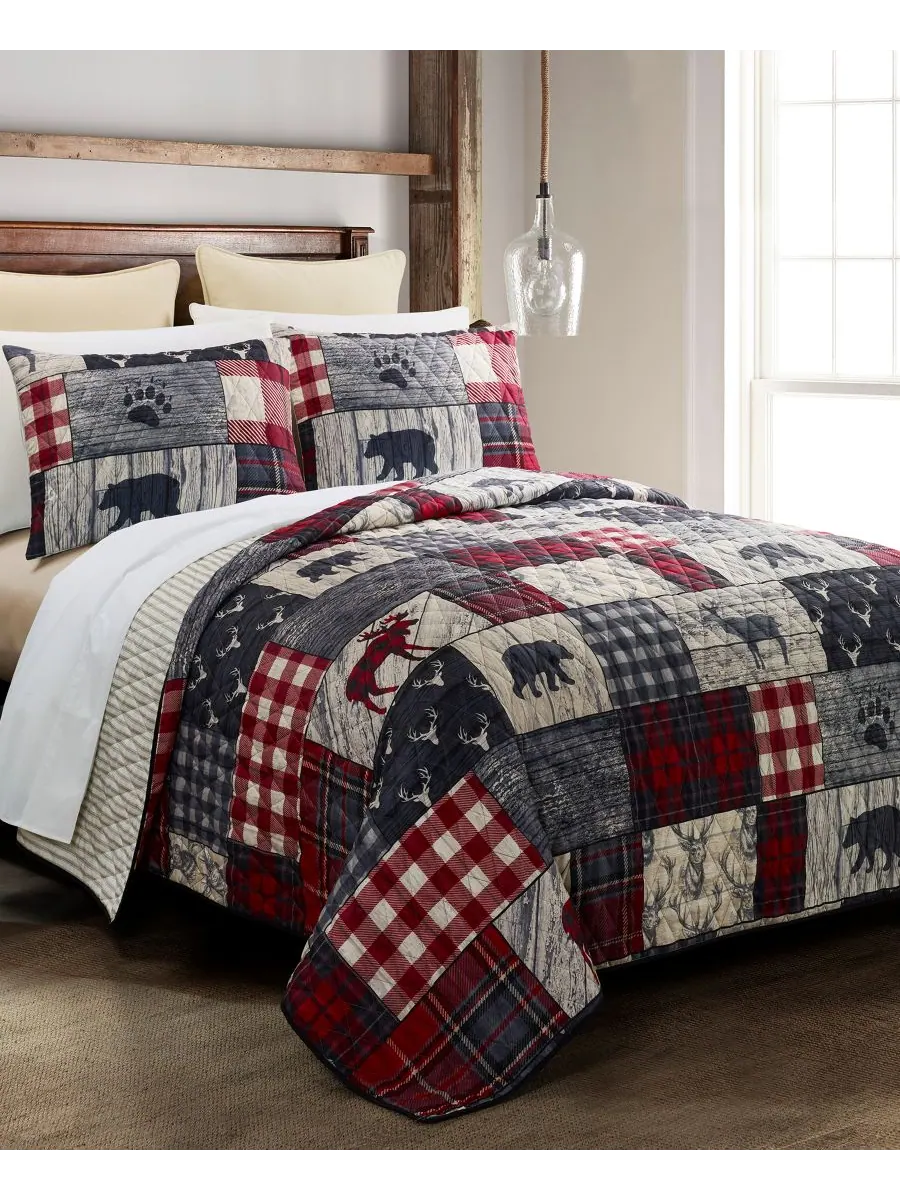 Комплект из 3 предметов: текстильное одеяло Timber Quilt, размер King American Heritage — изображение 3 из 6, мульти