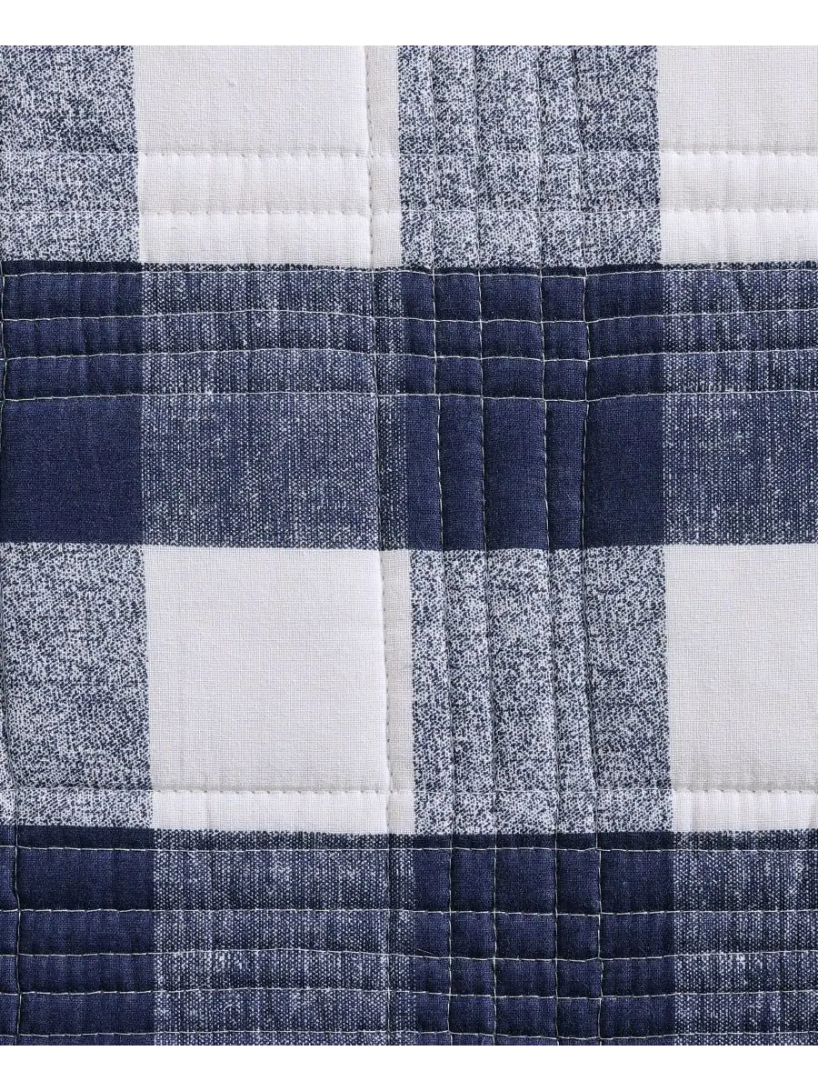 Комплект постельного белья Lakehouse Plaid из 3 предметов, размер King Eddie Bauer — изображение 6 из 7, синий