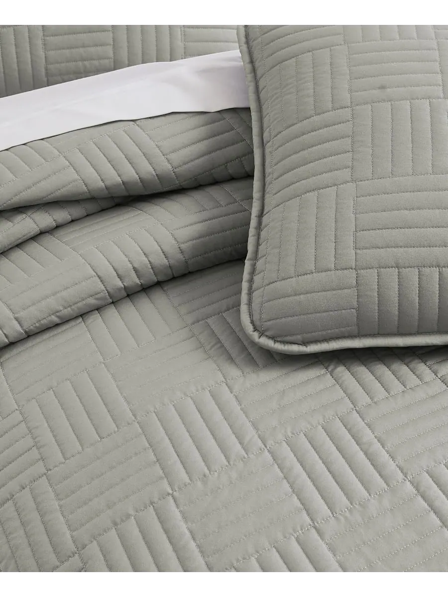 Комплект постельного белья «Клетка» из 2 предметов, размер Twin Southshore Fine Linens — изображение 3 из 3, серый