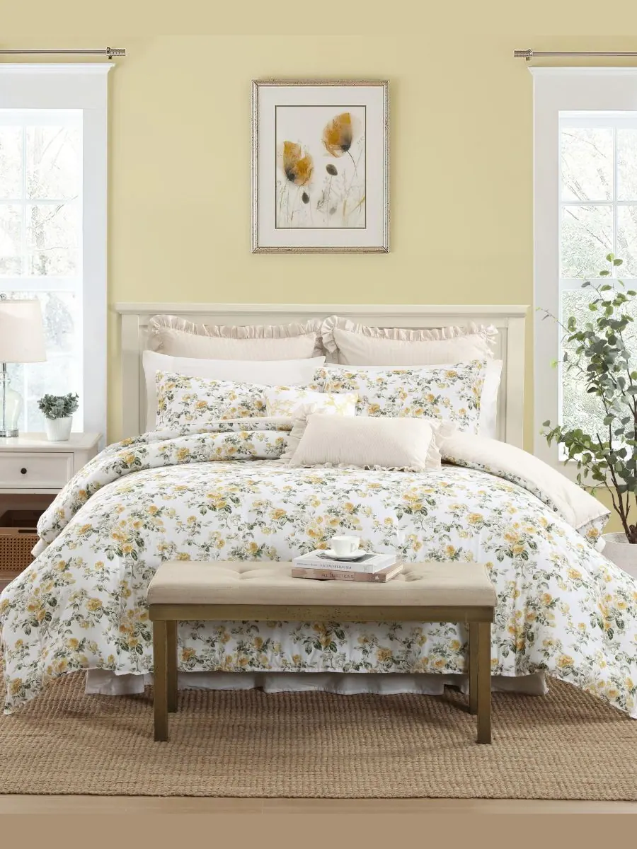Двусторонний комплект постельного белья «розы», 7 предметов, размер full/queen. Laura Ashley — изображение 1 из 8