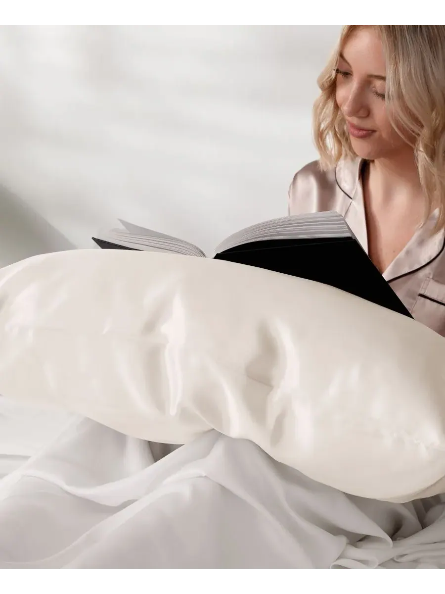 Шелковая наволочка Momme Mulberry, размер King Ienjoy Home — изображение 8 из 10, белый