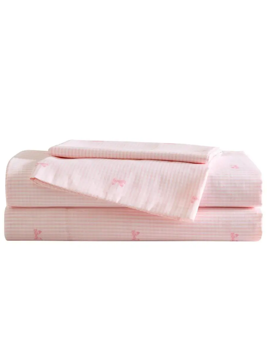 Комплект простыней из микрофибры Tiny Bows Laura Ashley Kids — изображение 1 из 6, розовый