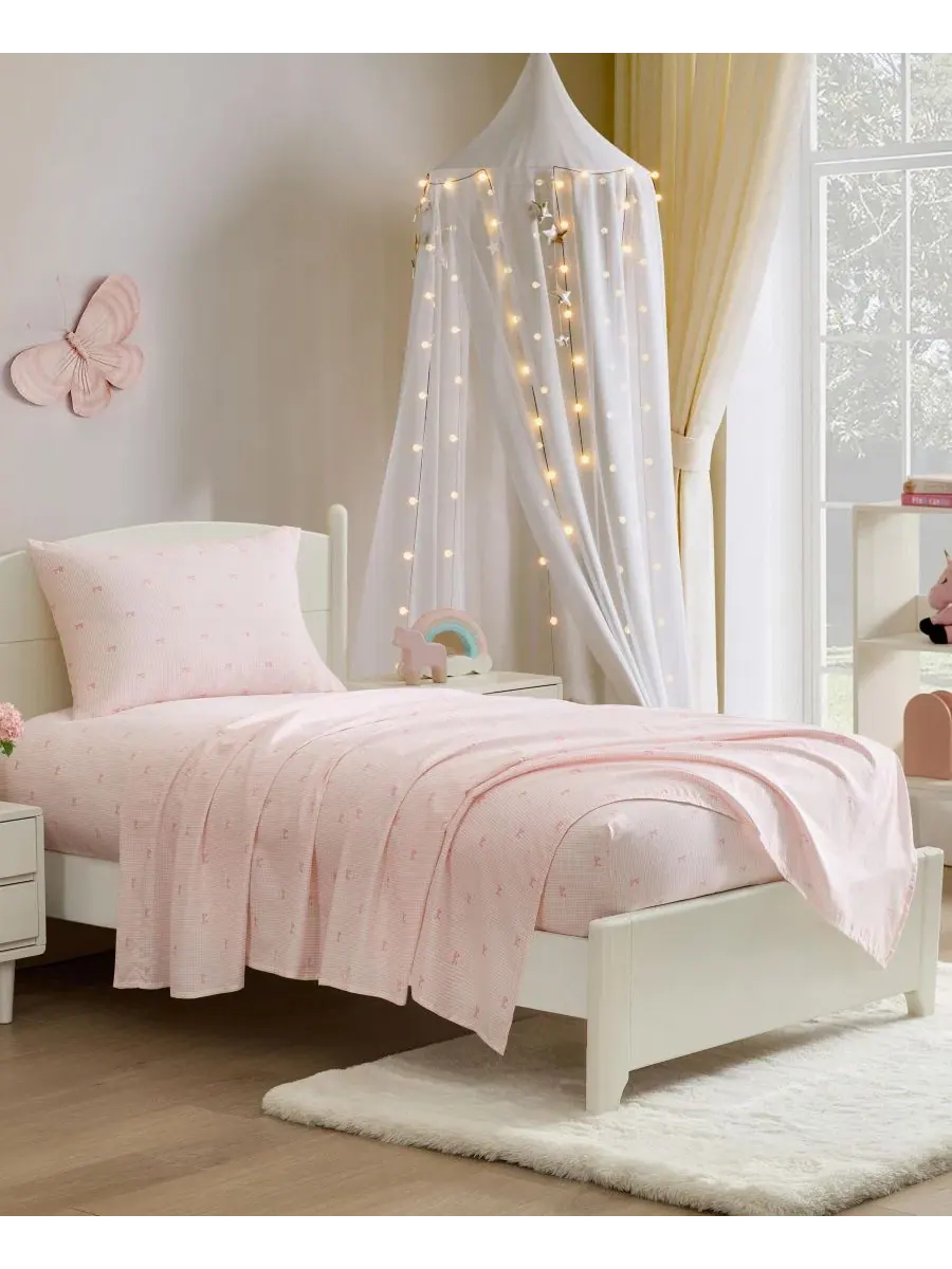 Комплект простыней из микрофибры Tiny Bows Laura Ashley Kids — изображение 2 из 6, розовый