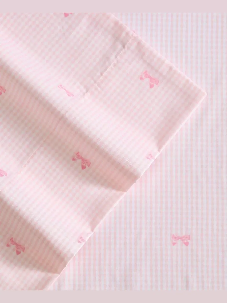 Комплект простыней из микрофибры Tiny Bows Laura Ashley Kids — изображение 3 из 6, розовый
