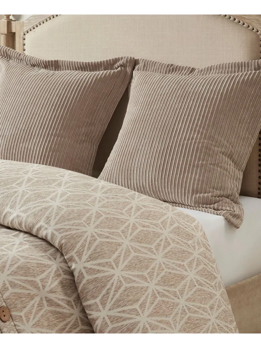 Комплект постельного белья Grace Jacquard Geometric, 9 предметов, размер Queen Madison Park — изображение 7 из 10, тауп