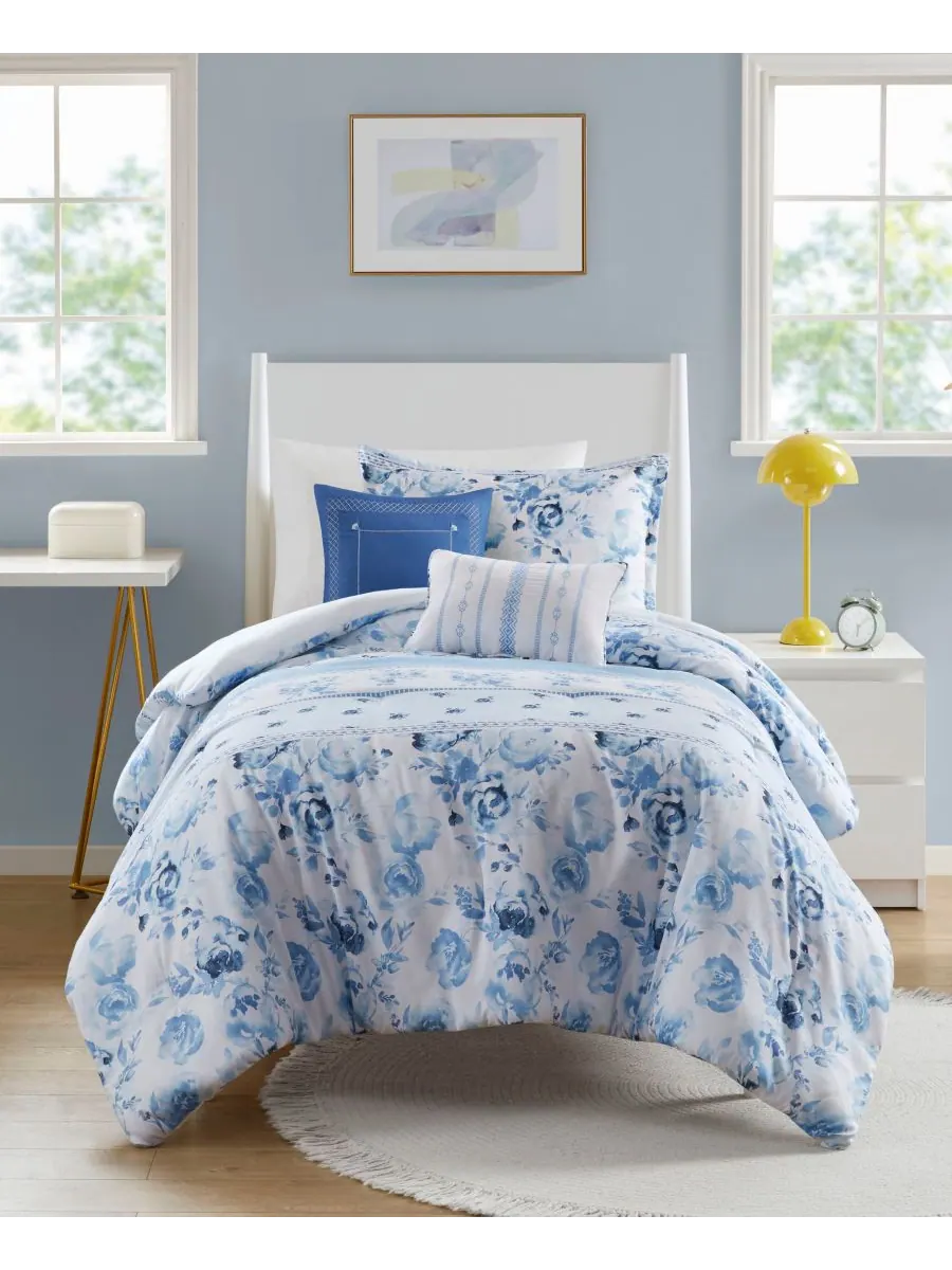 Комплект постельного белья Christa Floral Striped из 4 предметов, размер Twin/Twin XL Intelligent — изображение 1 из 10