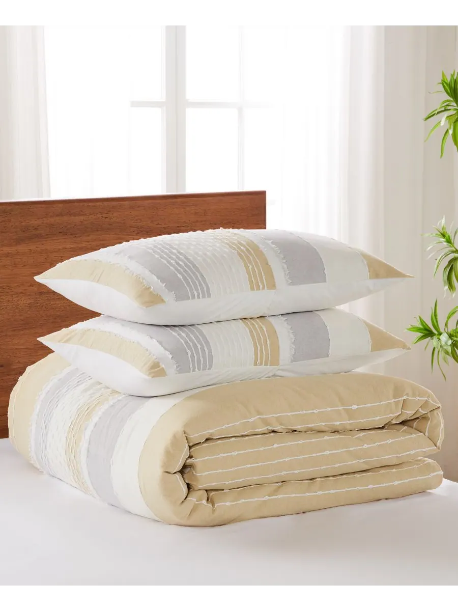Комплект постельного белья Santander Tex tured, 2 предмета, размер Twin/Twin XL Levtex — изображение 3 из 5, охристый