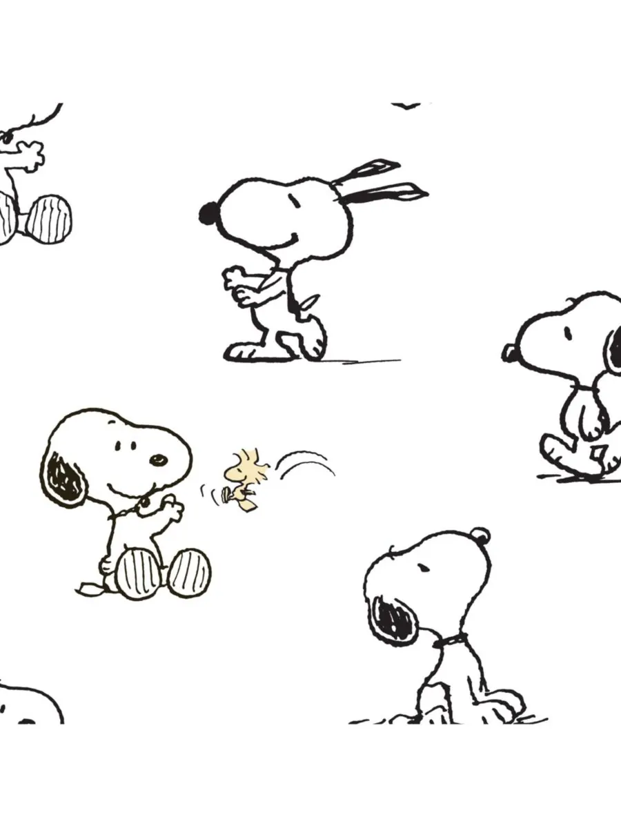 Детская простынь Baby Classic Snoopy из 100% хлопка, белая/черная Lambs & Ivy — изображение 3 из 5, белый