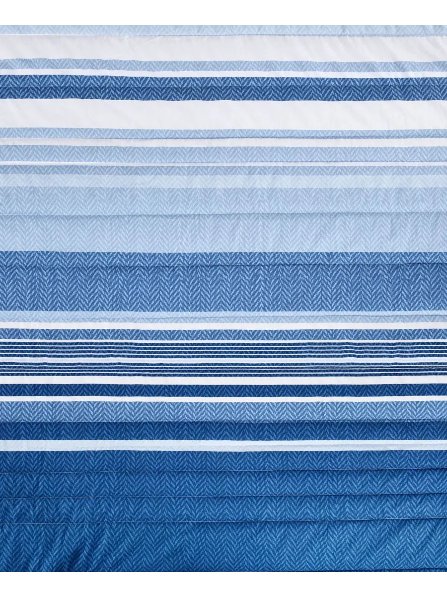Комплект постельного белья Carson Multi-Stripe из 3 предметов, размер King/California King Royal — изображение 3 из 4, синий