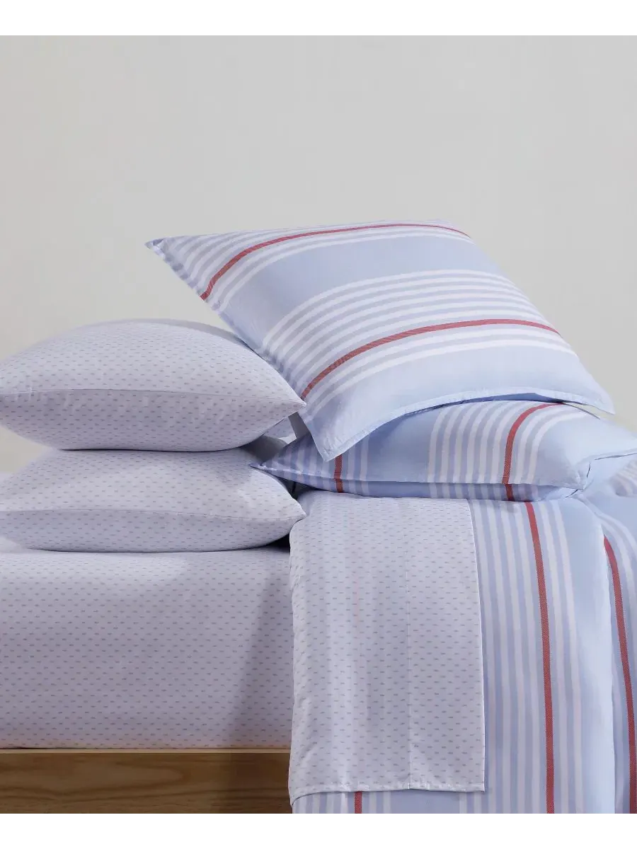 Комплект постельного белья 5 предметов Lido Stripe Tommy Hilfiger — изображение 4 из 8, светлый синий