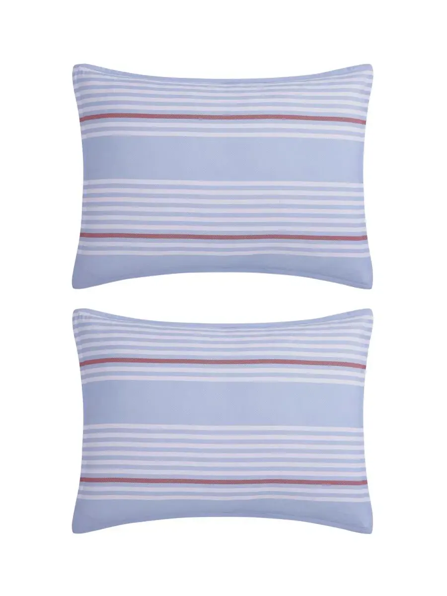 Комплект постельного белья 5 предметов Lido Stripe Tommy Hilfiger — изображение 8 из 8, светлый синий
