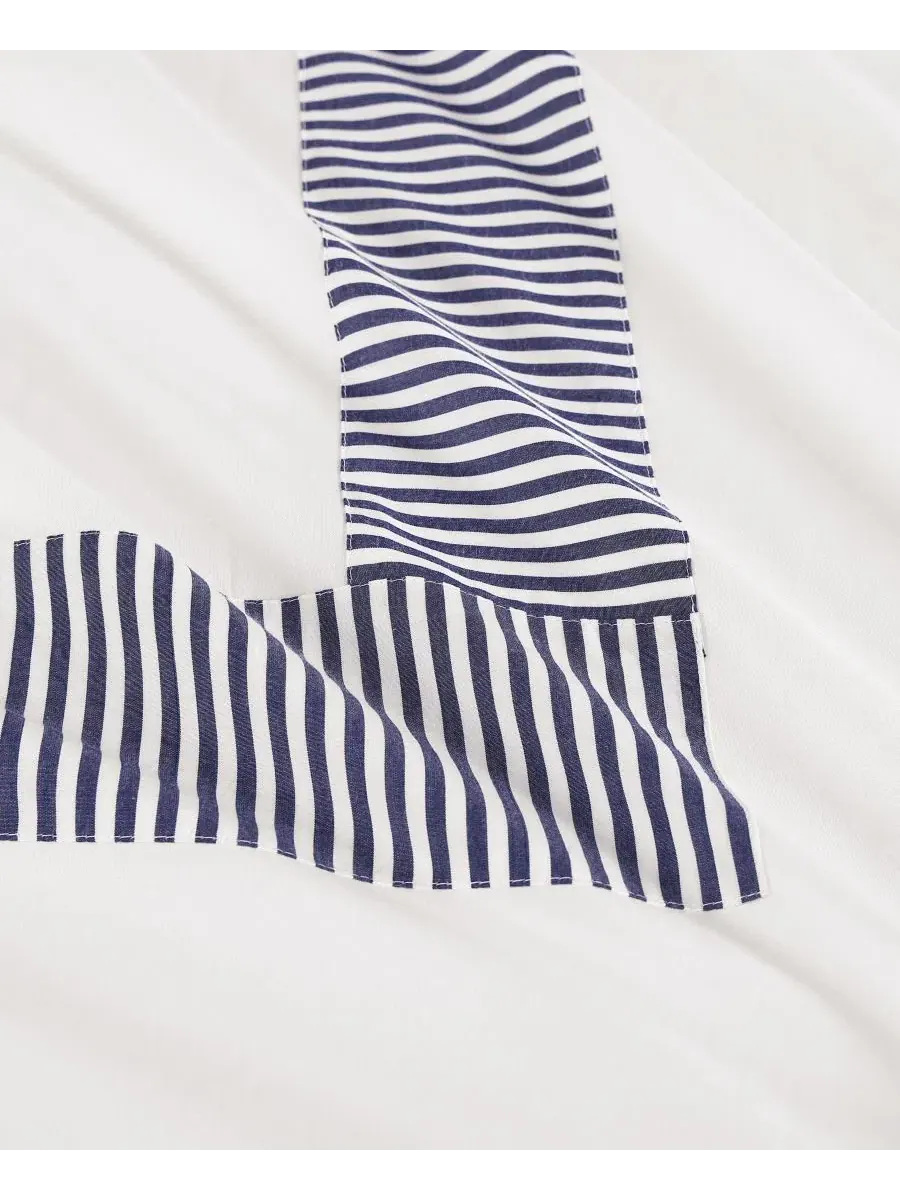 Комплект пододеяльников Madison Oxford Cotton 3-Pc. Tommy Hilfiger — изображение 4 из 8, темно-синий/белый