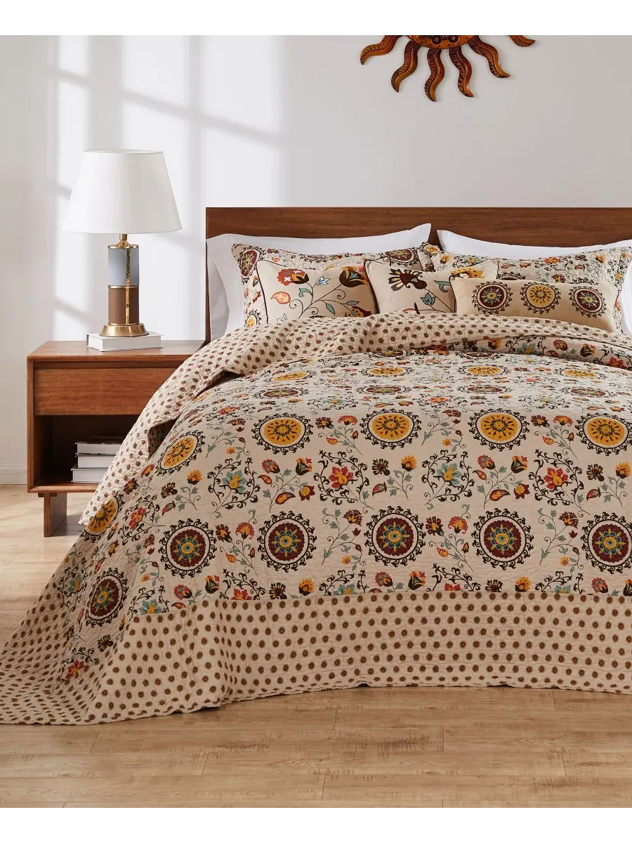 Комплект постельного белья Andorra Suzani Boho из 3 предметов, размер Queen Greenland Home Fashions — изображение 2 из 4