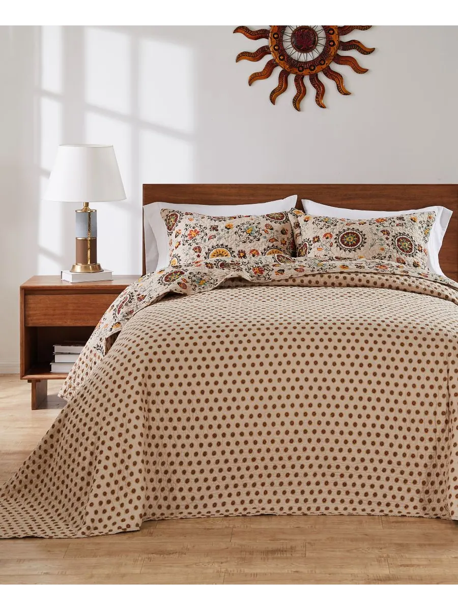 Комплект постельного белья Andorra Suzani Boho из 3 предметов, размер Queen Greenland Home Fashions — изображение 3 из 4