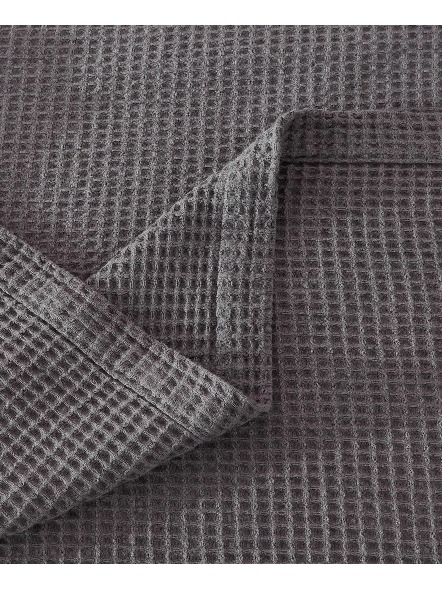 Хлопковое одеяло с вафельным плетением Linery & Co, Dark grey, Twin — изображение 4 из 6, серый
