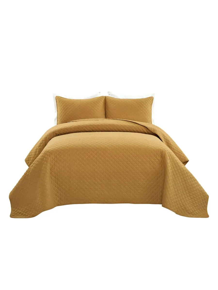 Комплект постельного белья Ava Cotton из 3 предметов, размер Full/Queen Lush Decor — изображение 2 из 9, желтый