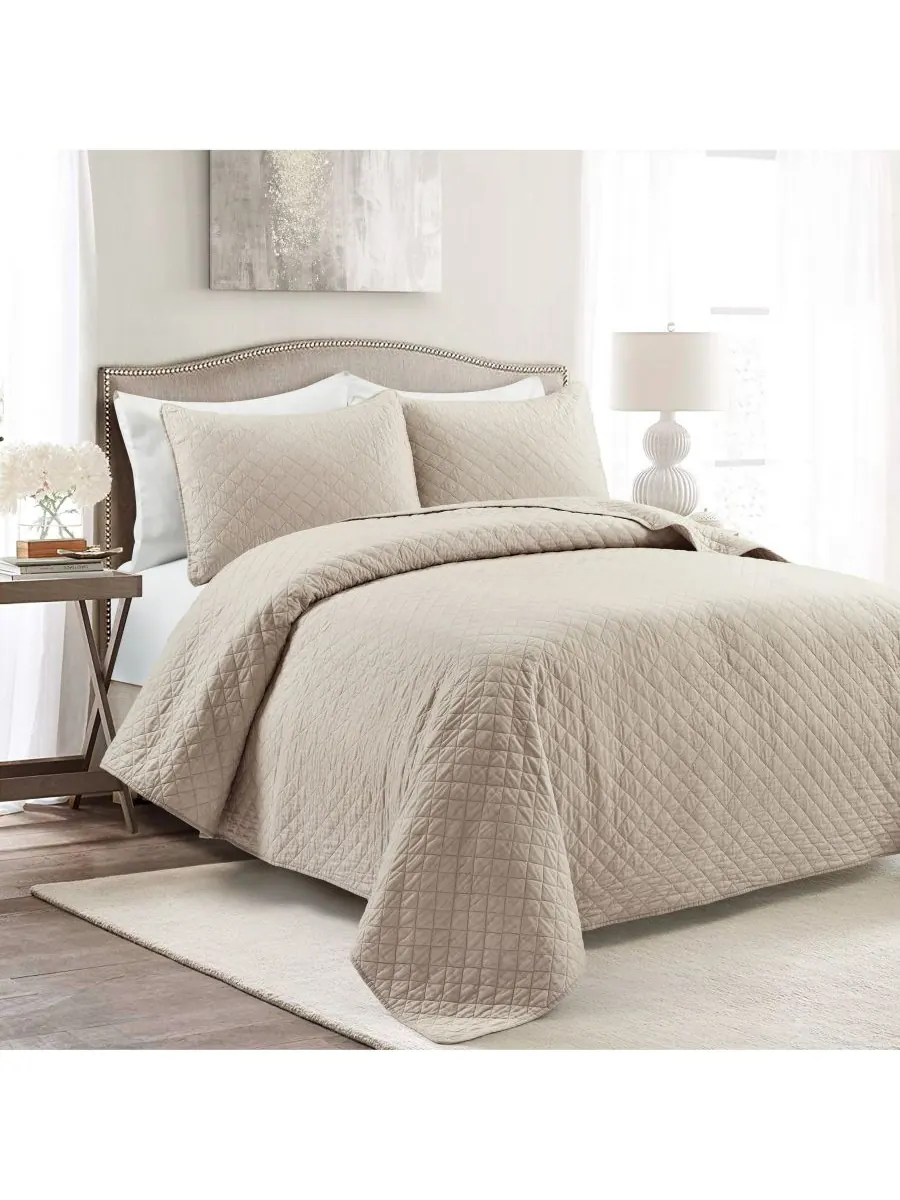 Комплект постельного белья Ava Cotton из 3 предметов, размер King Lush Decor, нейтральный