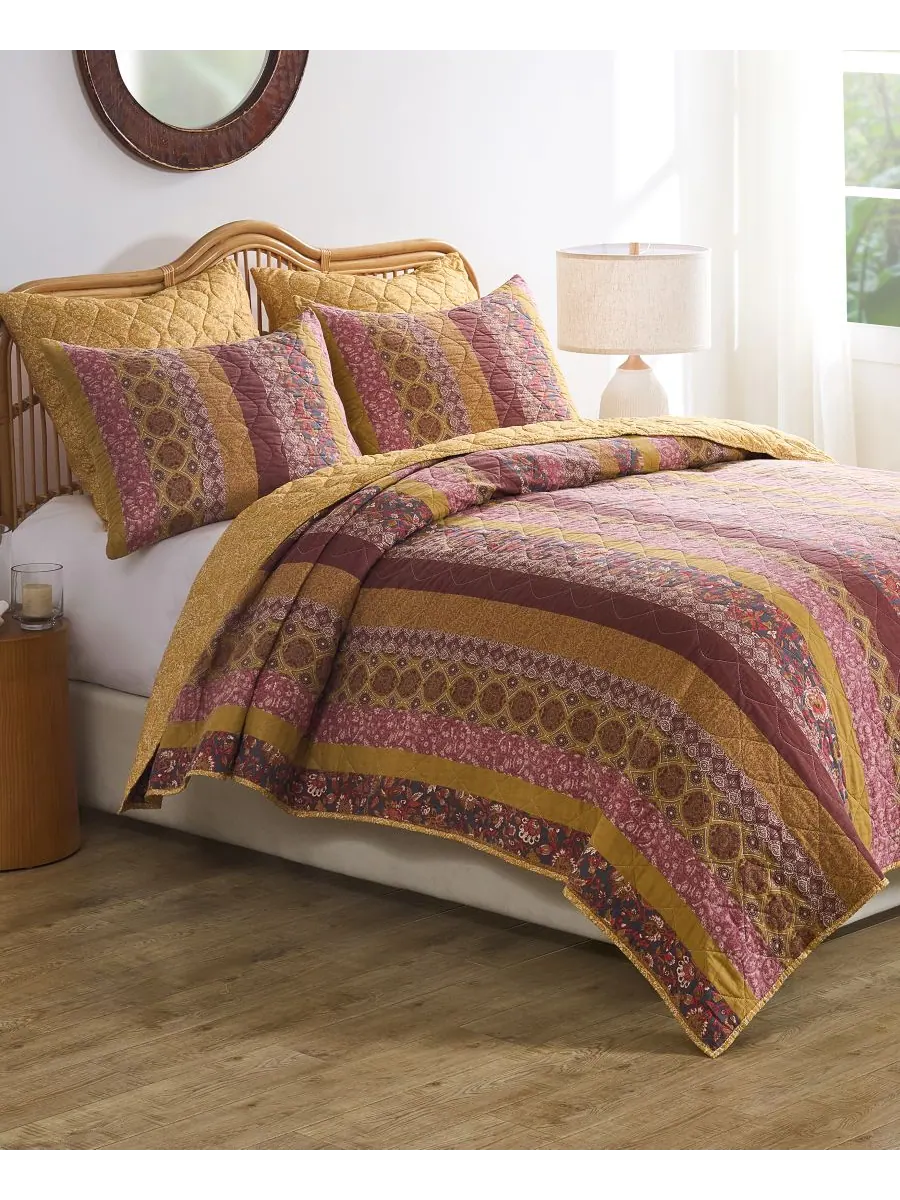 Комплект постельного белья Marigold Vintage Boho из 3 предметов, размер King Greenland Home Fashions — изображение 5 из 6