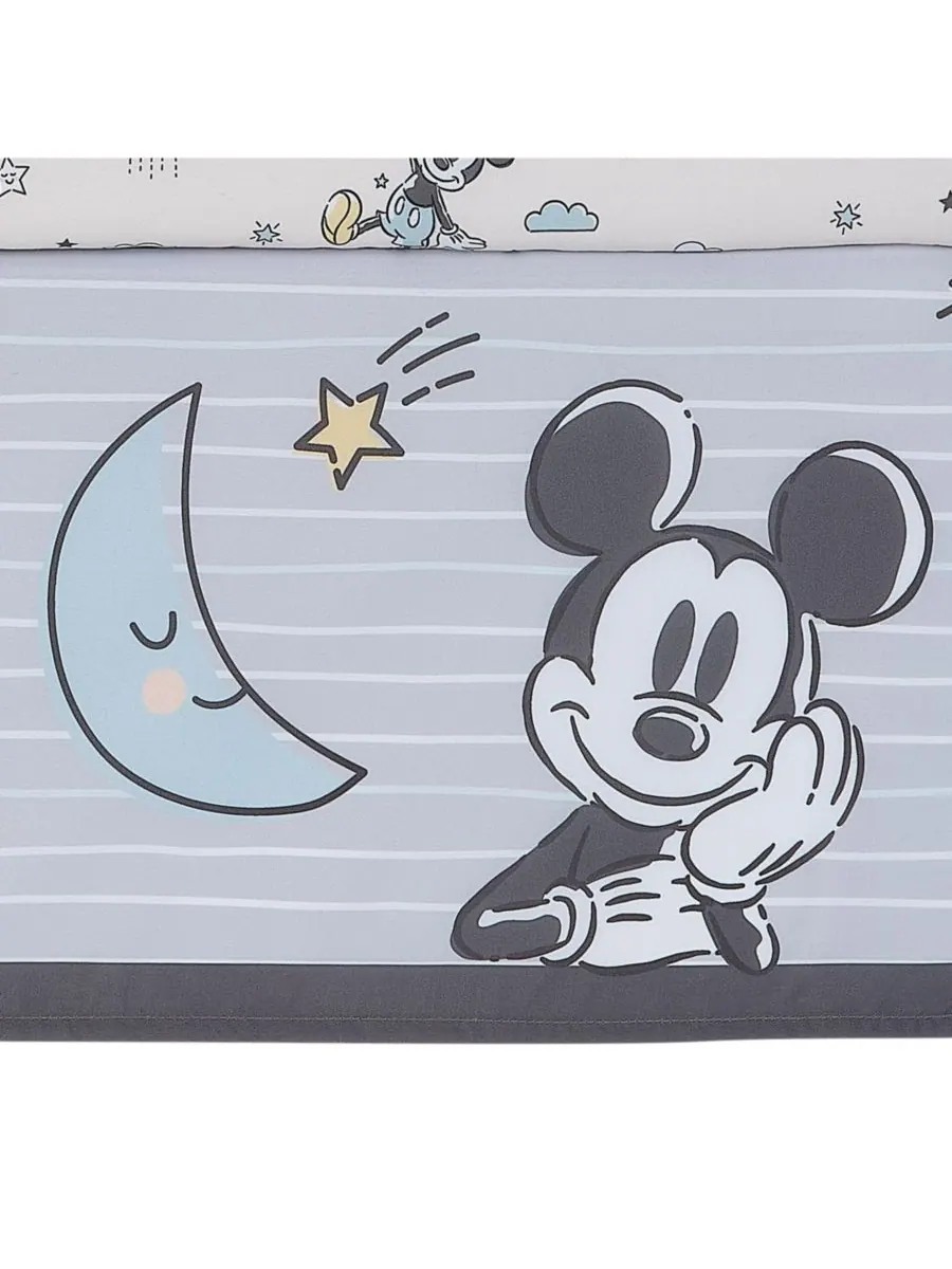 Комплект постельного белья для детской кроватки Disney Baby Moonlight с Микки Маусом, 3 предмета — изображение 3 из 9, серый