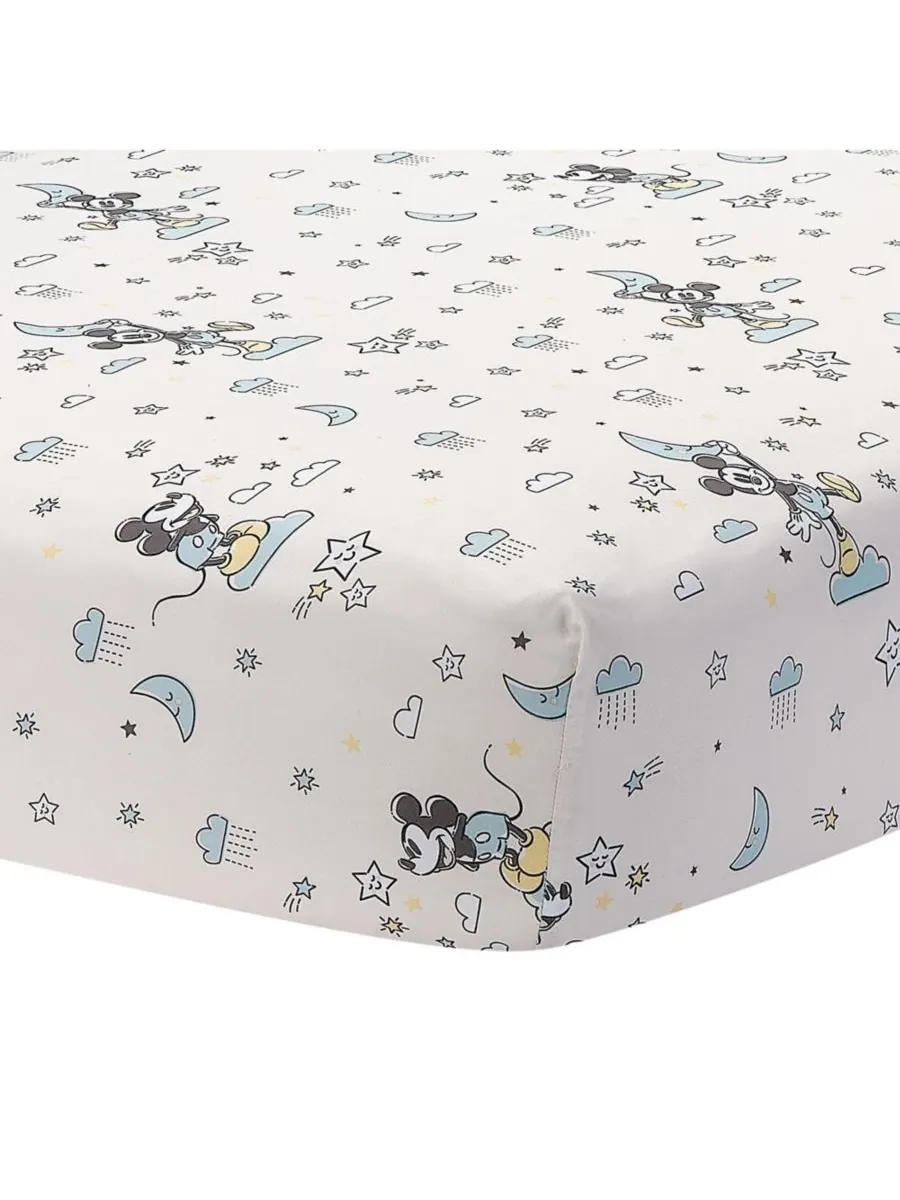 Комплект постельного белья для детской кроватки Disney Baby Moonlight с Микки Маусом, 3 предмета — изображение 5 из 9, серый