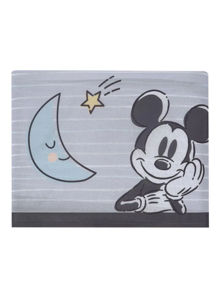 Комплект постельного белья для детской кроватки Disney Baby Moonlight с Микки Маусом, 3 предмета — изображение 8 из 9, серый