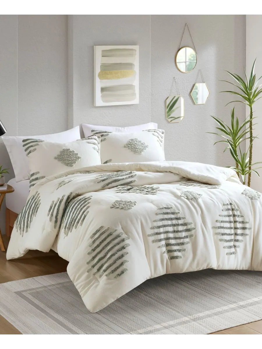 Комплект постельного белья Tahli из 3 предметов с ворсом из синели, размер King/California King — изображение 2 из 10