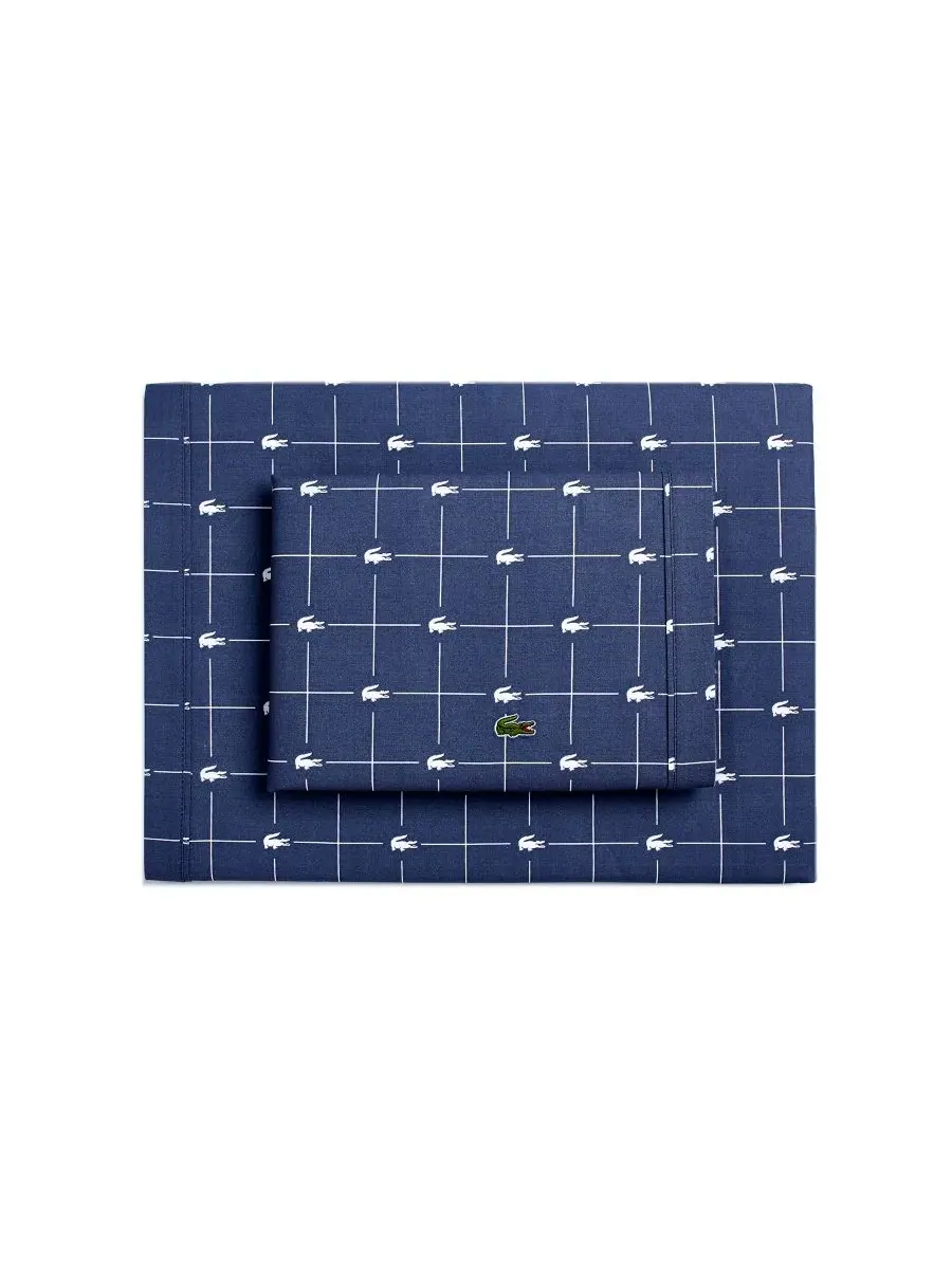 Комплект постельного белья Slice Sheet Set Lacoste Home — изображение 1 из 1, винтажный индиго