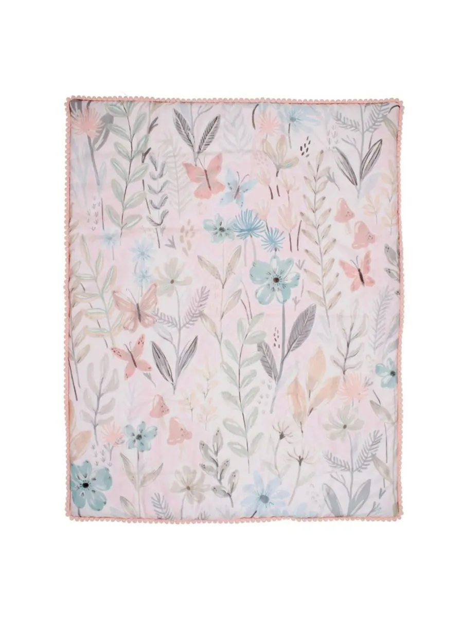 Lambs & Ivy Комплект постельного белья для детской кроватки Baby Blooms из 3 предметов — изображение 8 из 9, розовый