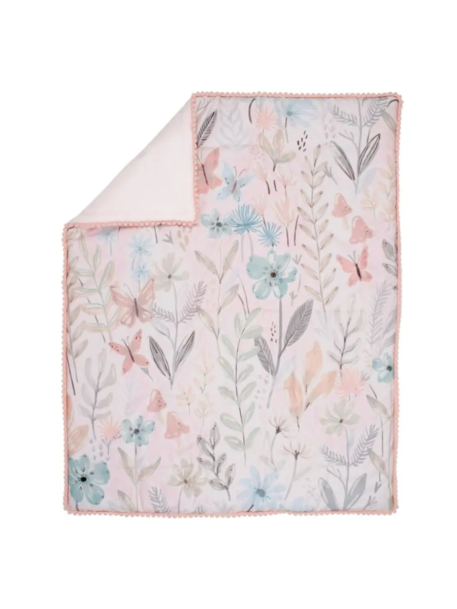 Lambs & Ivy Комплект постельного белья для детской кроватки Baby Blooms из 3 предметов — изображение 9 из 9, розовый