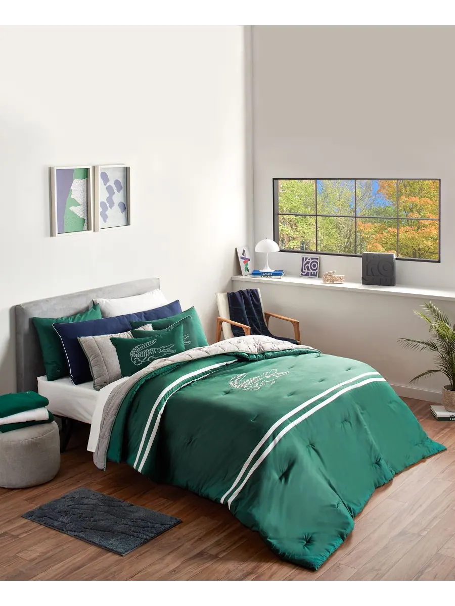 Комплект постельного белья Big Croc из 2 предметов, размер Twin Lacoste Home — изображение 1 из 6, зеленый