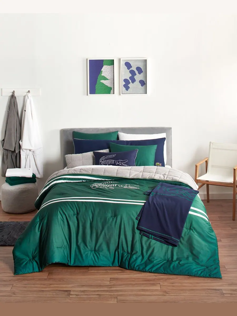 Комплект постельного белья Big Croc из 2 предметов, размер Twin Lacoste Home — изображение 2 из 6, зеленый