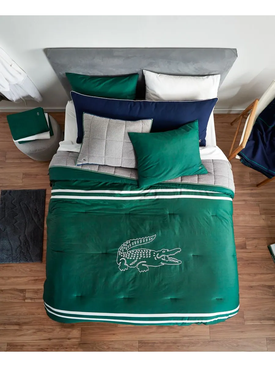 Комплект постельного белья Big Croc из 2 предметов, размер Twin Lacoste Home — изображение 3 из 6, зеленый