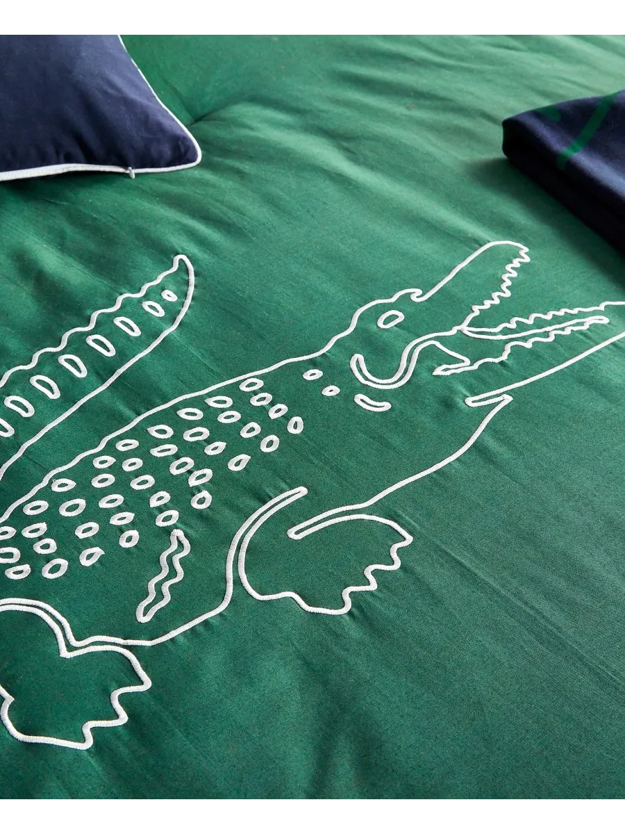 Комплект постельного белья Big Croc из 2 предметов, размер Twin Lacoste Home — изображение 6 из 6, зеленый
